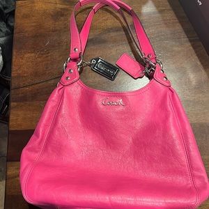 Hot pink coach shoulder bag. Used